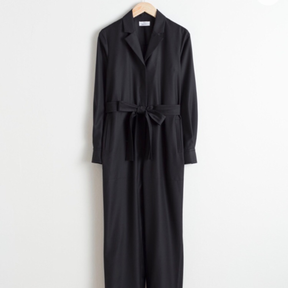 & Other Stories Belted Boilersuit in Black